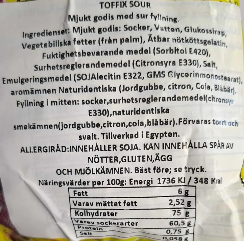 Sour Pulver Fyldt Soft Candy Toffix (800 gr)