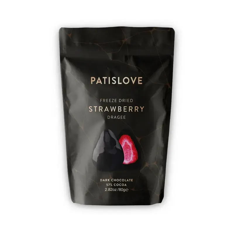 Gefriergetrocknete Erdbeeren mit dunkler Schokolade, Patislove 80g