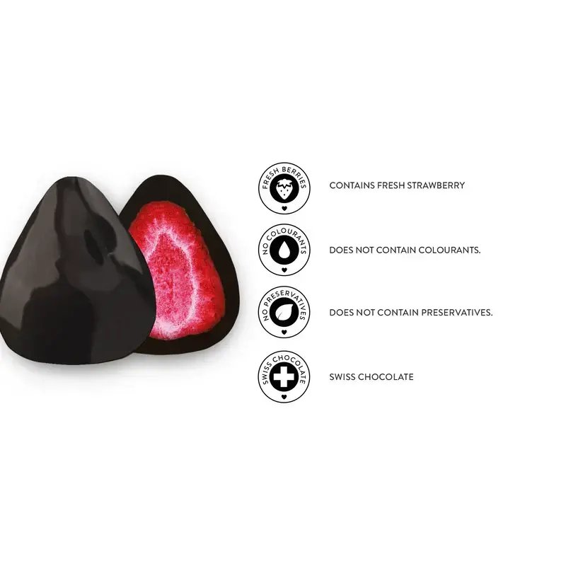 Gefriergetrocknete Erdbeeren mit dunkler Schokolade, Patislove 80g