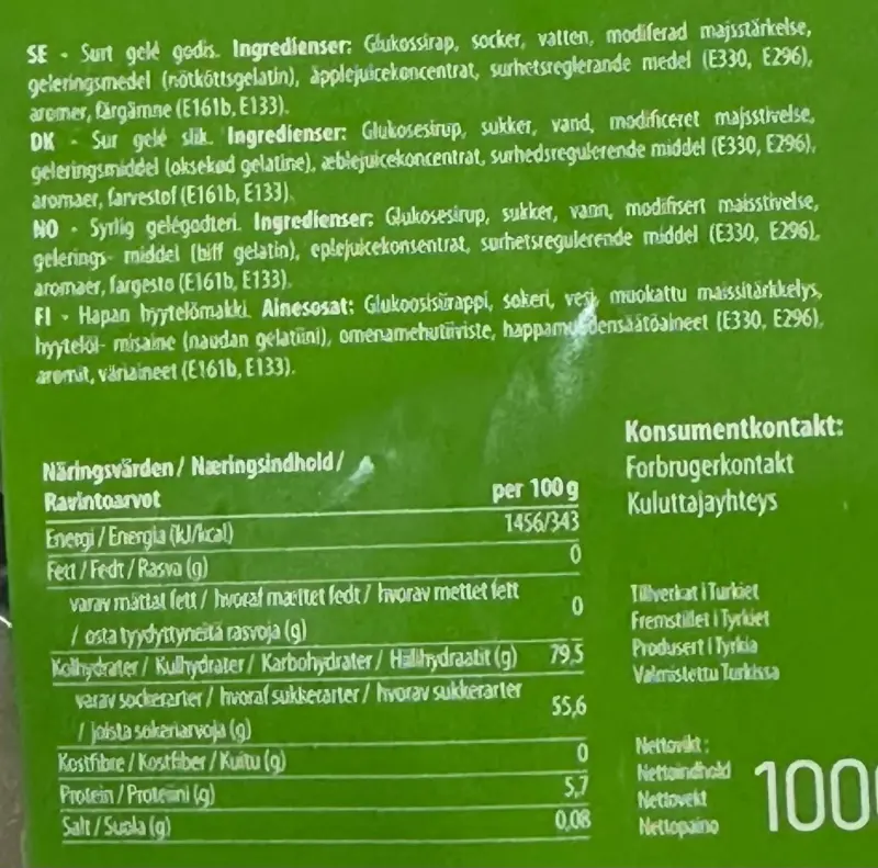 Großer grüner saurer Frosch, Jellioo, 1000g