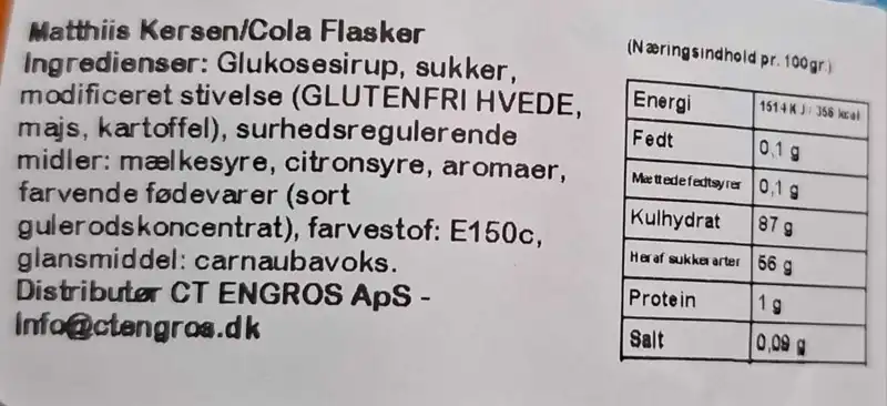 Matthijs Veggie Cherry Cola flasker 1kg