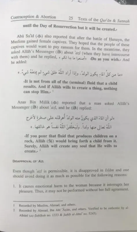 Islamic Perspective of Contraception and Abortion
