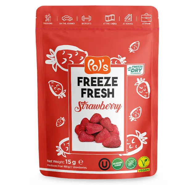 Frystørret  Jordbær Pol's 15g (Vegan)