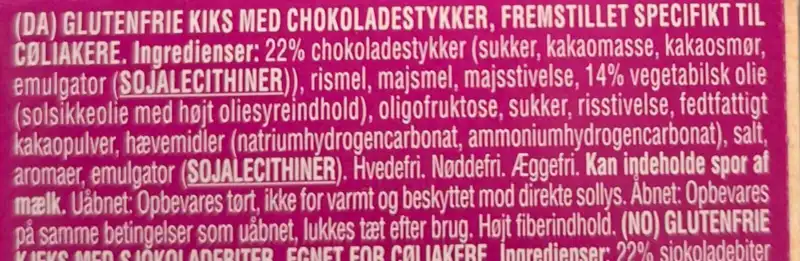 Glutenfria småkakor med chokladbitar Gullon 200g