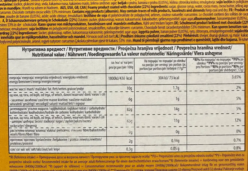 Krem Banana, Evropa (32 stk) 544 g