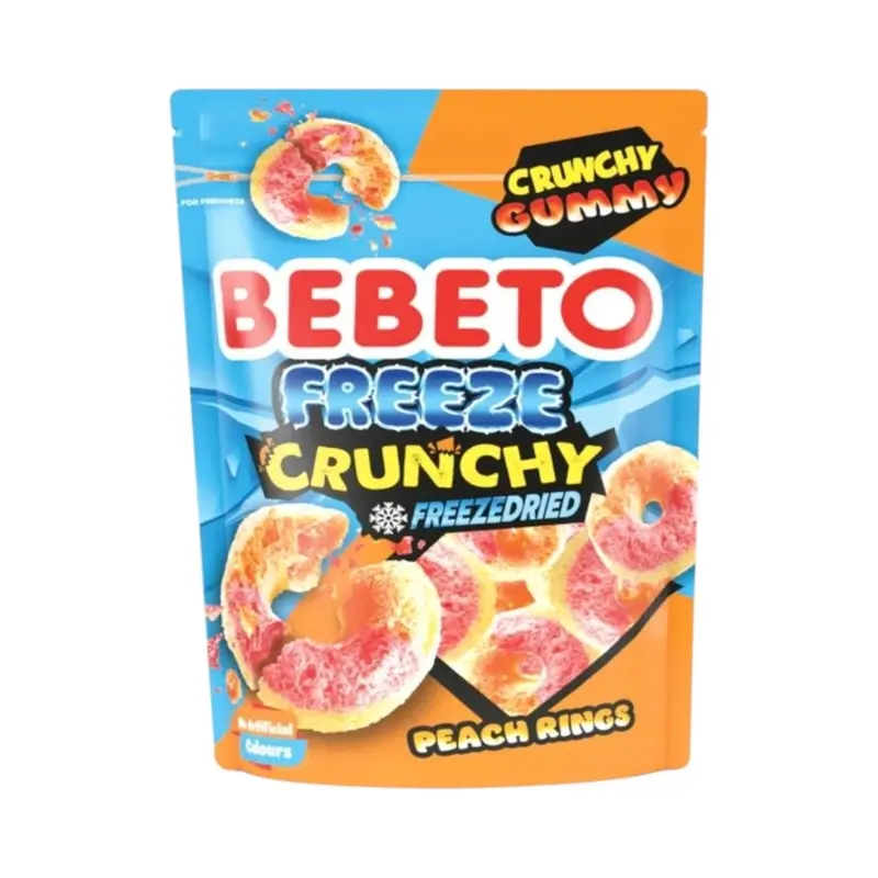 Bebeto Freeze Crunchy, Pfirsichringe, 35g