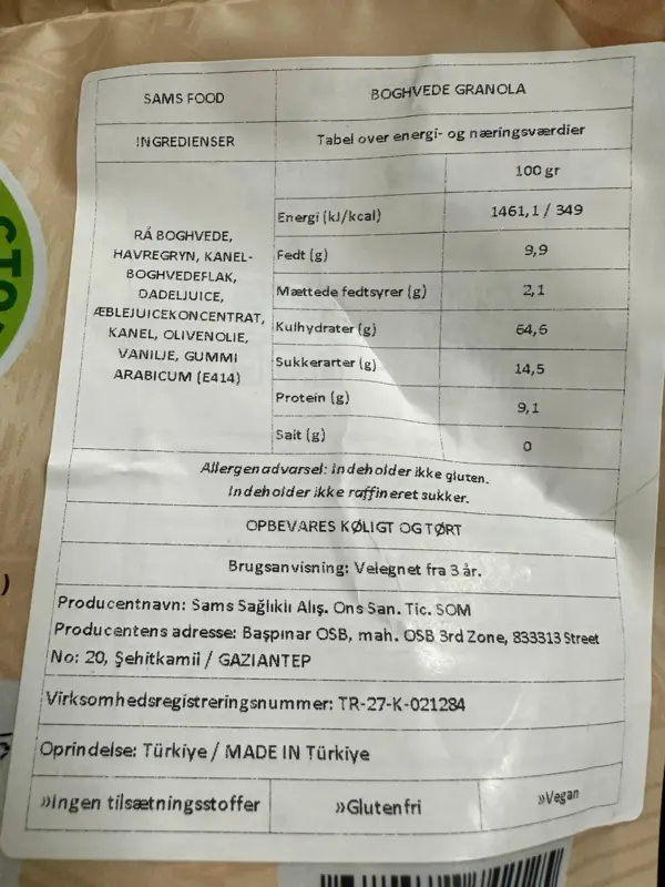 Bovetegranola, Gluten Free Factory, 200g