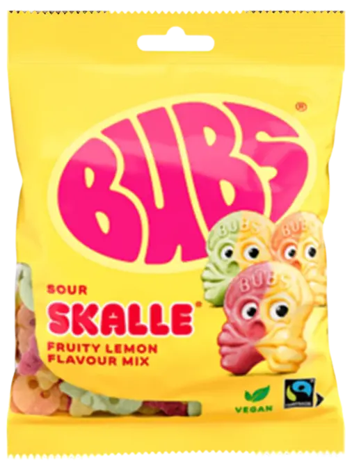 Fruity Lemon Mix Sour Skalle, BUBS 90g