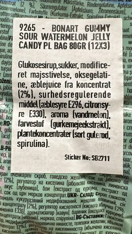 Sour Watermelon, bonart, 80g