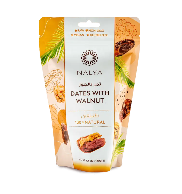 Dadler med valnødder- 125 g.