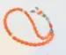 Droppformat glas Tasbih med silverdetaljer, 33 pärlor