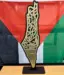 Palestina-karta dekoration med stativ, gyllene svart
