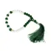 Mörkgrön & Vit Tasbih Med Glans