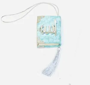 Mini Velours Koran in Türkisblauer Farbe