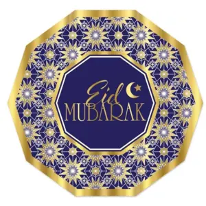Eid Mubarak Teller mit Goldrand