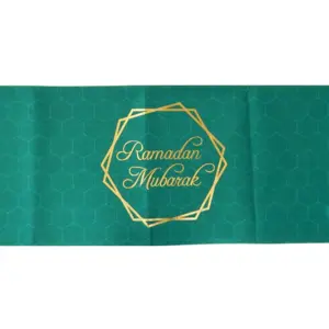 Ramadan Mubarak Bordløber - Grøn & Guld