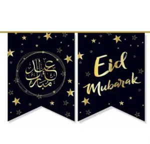 Eid Mubarak Banner Schwarz