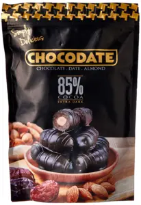 Schokoladen-Datteln Extra Dunkel 85% von Chokodate