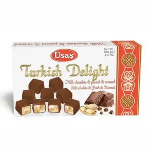 Turkish Delight med Peanut og Karamel, Usas 100g